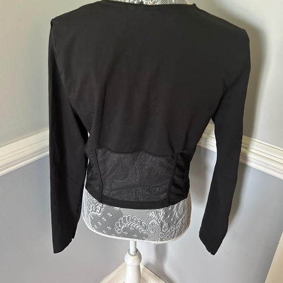 Excellent Used Condition Black ASOS Mesh long sleeve Top Size 14 - Picture 4 of 7